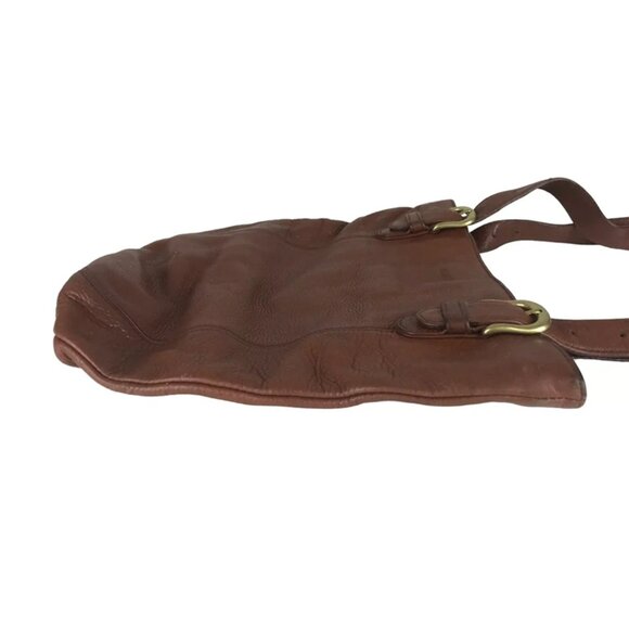 Guess Womens Brown Leather Inner Pockets Adjustable Double Handles Shoulder Bag - Picture 2 of 11